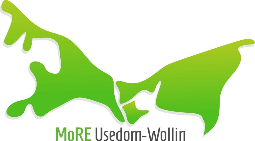 Logo des INTERREG-A-Projekts Inseln Usedom und Wollin als Modellregion der Erneuerbaren Energien
