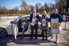 Verkehrsminister Dr. Wolfgang Blank (2.v.l.) hat gemeinsam mit dem Vorstandsvorsitzenden des Landesverbands für das Taxi- und Mietwagengewerbe MV, Guido Sembach (l.), den Startschuss für die Taxi-App gegeben (© WM)