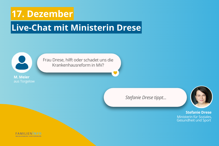 Darstellung eines Chatverlaufes, in dem die Ministerin auf eine Anfrage eines Bürgers antwortet. 